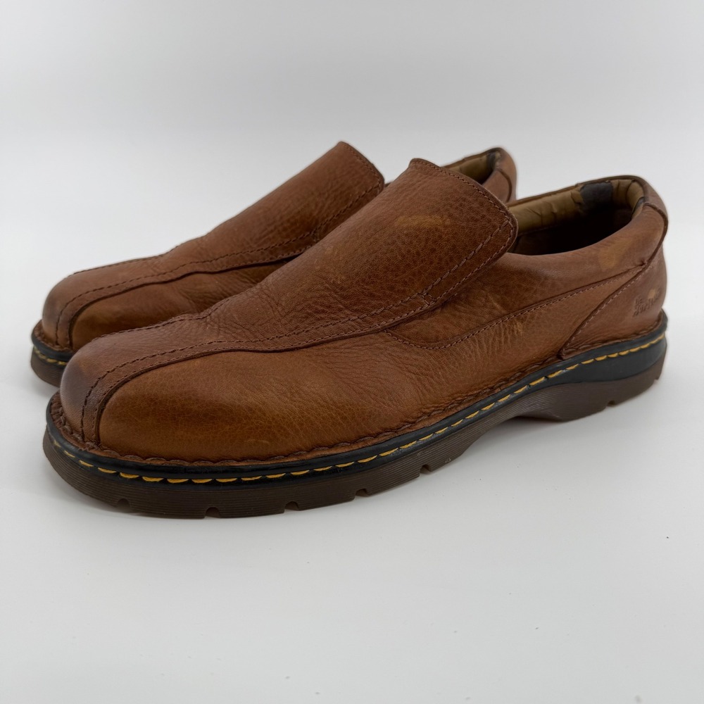Dr Martens Tevin Brown Leather Slip‎ On Loafers Shoes Mens Size 13 Flaws